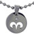 Aries Round With Rhinestone Stainless Steel Medallion Pendant Necklace Zodiac Pendant
