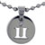 Gemini Round With Rhinestone Stainless Steel Medallion Pendant Necklace Zodiac Pendant