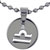 Libra Round With Rhinestone Crystal Stainless Steel Medallion Pendant Necklace Zodiac Pendant