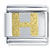 Gold Plated Textured Letter H Laser Italian Charm