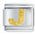 Gold Plated Textured Letter J Laser Italian Charm