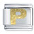 Gold Plated Textured Letter P Laser Italian Charm