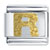 Gold Plated Textured Letter R Laser Italian Charm