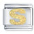 Gold Plated Textured Letter S Laser Italian Charm