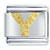 Gold Plated Textured Letter Y Laser Italian Charm