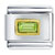 Rectangular August Peridot Color Birthstone Italian Charm