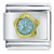 Gold And Pale Blue Flower Italian Charm