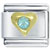 Gold Plated March Aquamarine Color Birthstone Heart Italian Charm