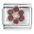 Gold Plated July Ruby Color Birthstone Flower Italian Charm
