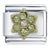 Gold Plated August Peridot Color Birthstone Flower Italian Charm
