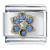 Gold Plated December Blue Zircon Color Birthstone Flower Italian Charm