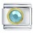 Silver Plated Round March Aquamarine Color Birthstone Italian Charm