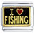 Black I Heart Fishing Italian Charm