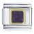 February Amethyst Color Birthstone Square Italian Charm