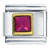 July Ruby Color Birthstone Square Italian Charm