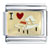 I Heart White Piano Italian Charm