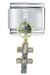 Rhinestone Double Crosses Dangle Italian Charm