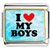 I Love My Boys Red Heart Photo Charm
