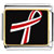 Red And White Ribbon Awareness Photo Italian Charm