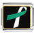Teal And White Ribbon Awareness Photo Italian Charm